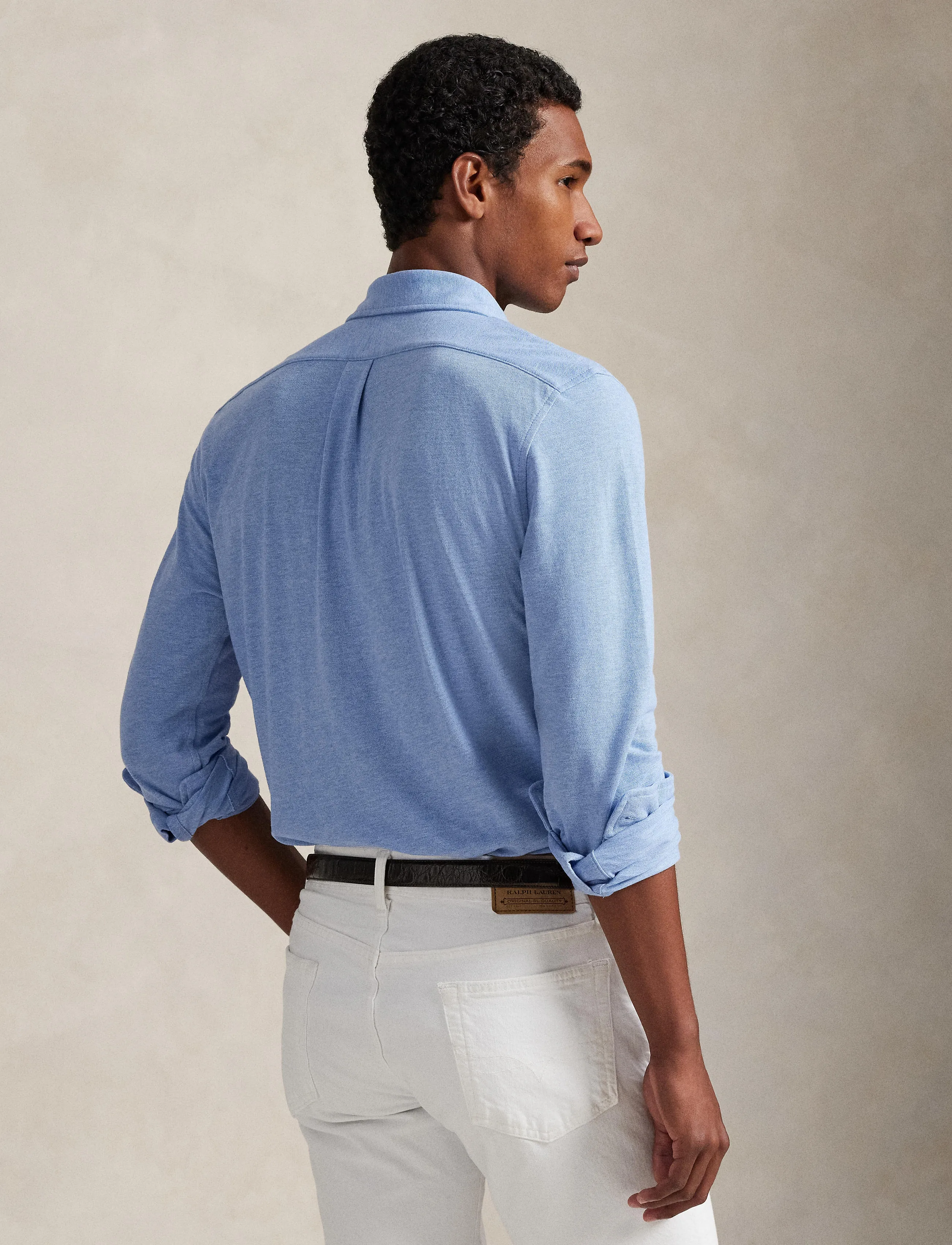 Polo Ralph Lauren - FEATHERWEIGHT MESH-LSL-KNT - oxfordi särgid - isle heather/c794 - 3