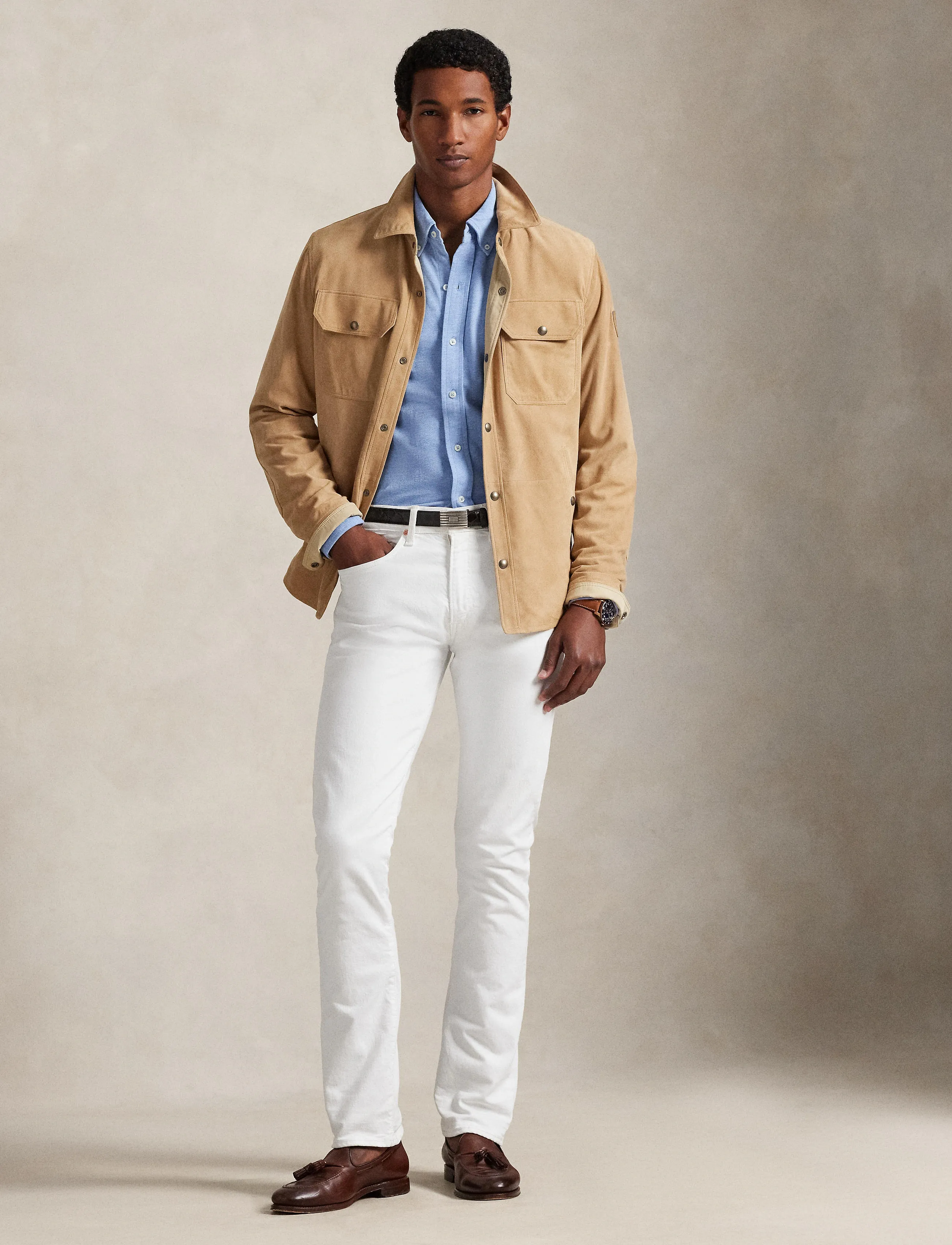 Polo Ralph Lauren - FEATHERWEIGHT MESH-LSL-KNT - oxfordi särgid - isle heather/c794 - 4