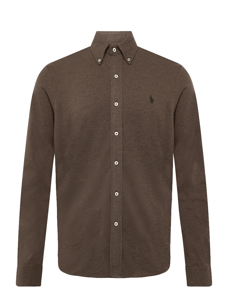 Polo Ralph Lauren - FEATHERWEIGHT MESH-LSL-KNT - oxford skjorter - nutmeg brown hthr - 1