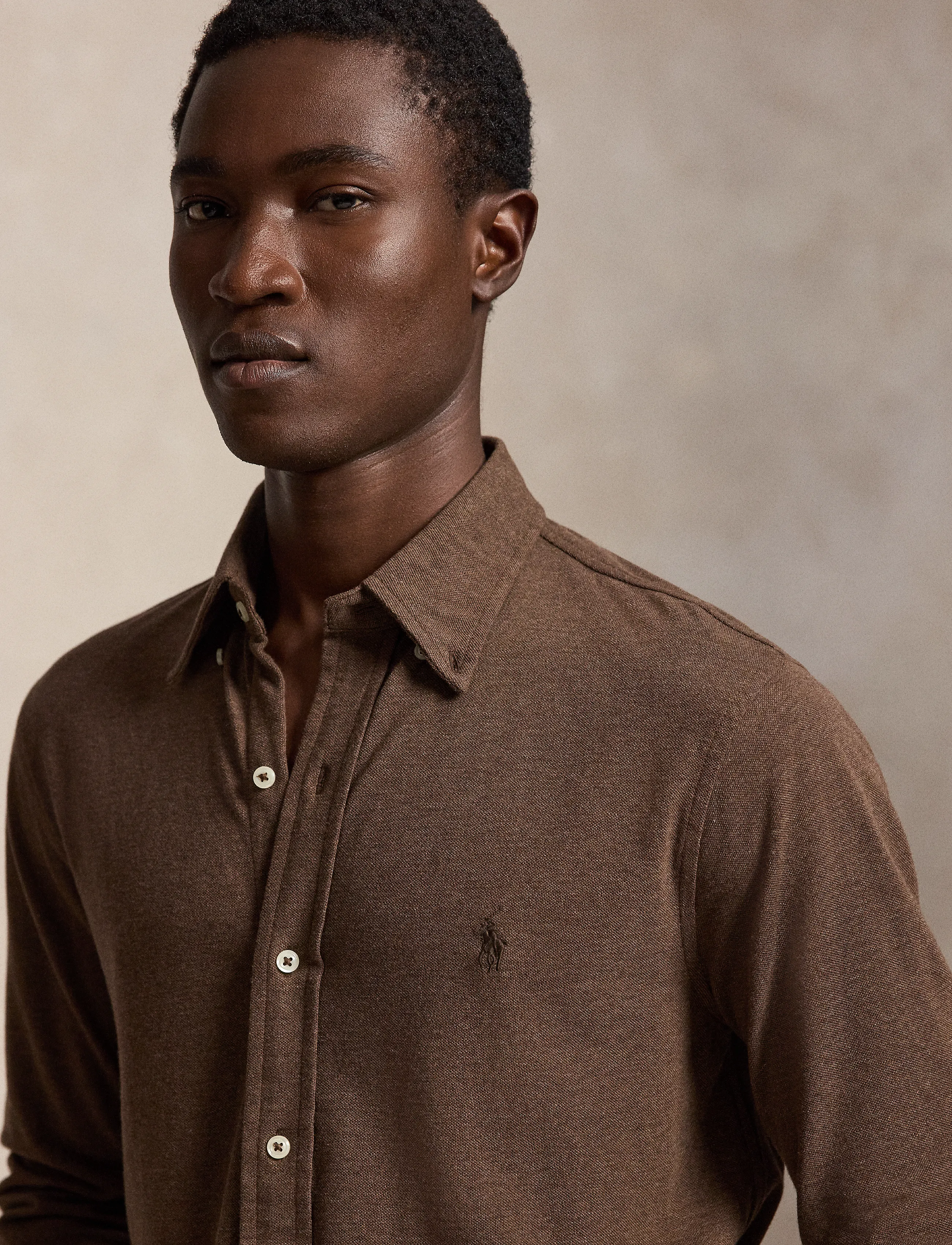 Polo Ralph Lauren - Featherweight Mesh Shirt - oxford-skjortor - nutmeg brown hthr - 4