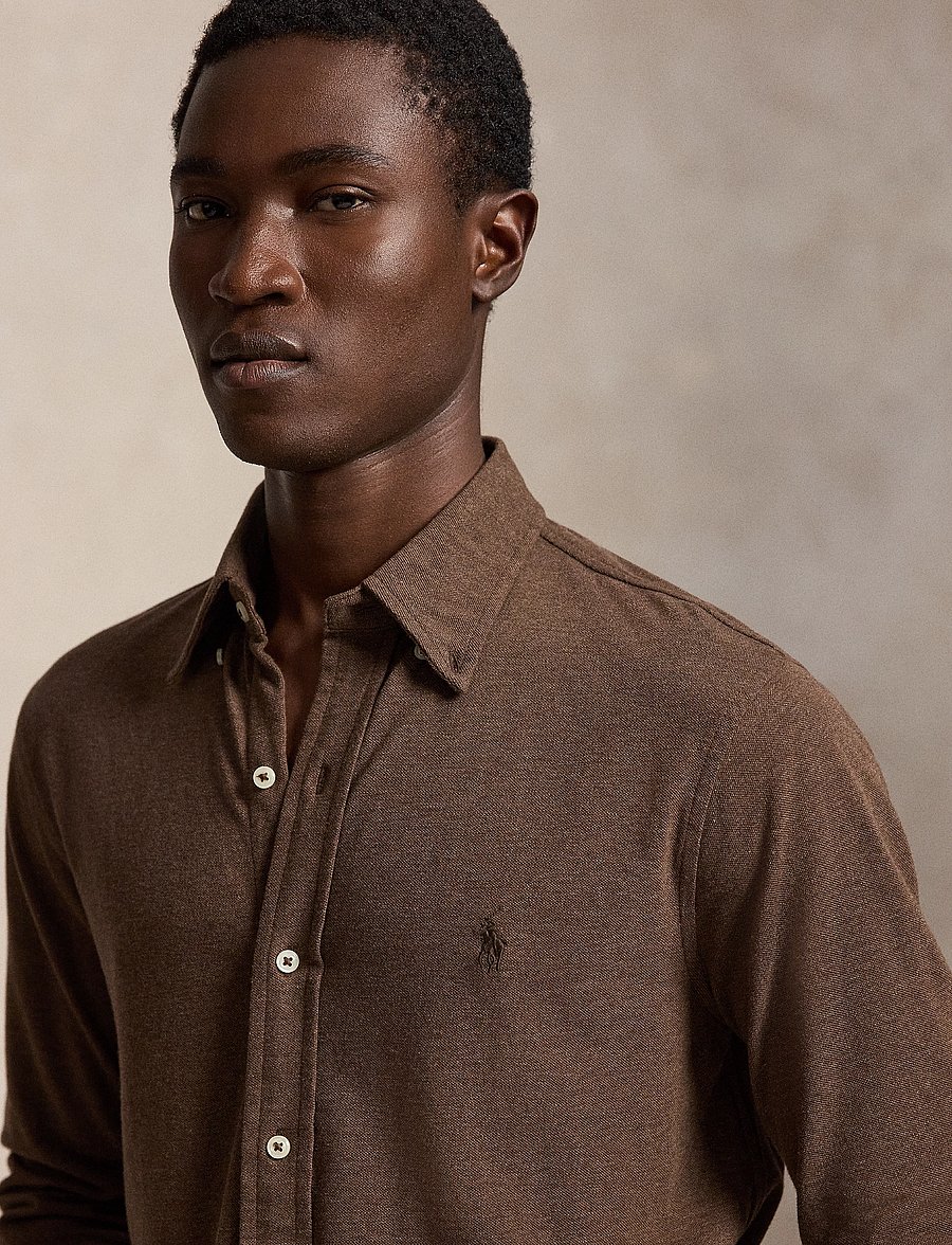 Polo Ralph Lauren - Featherweight Mesh Shirt - oxford-skjortor - nutmeg brown hthr - 4