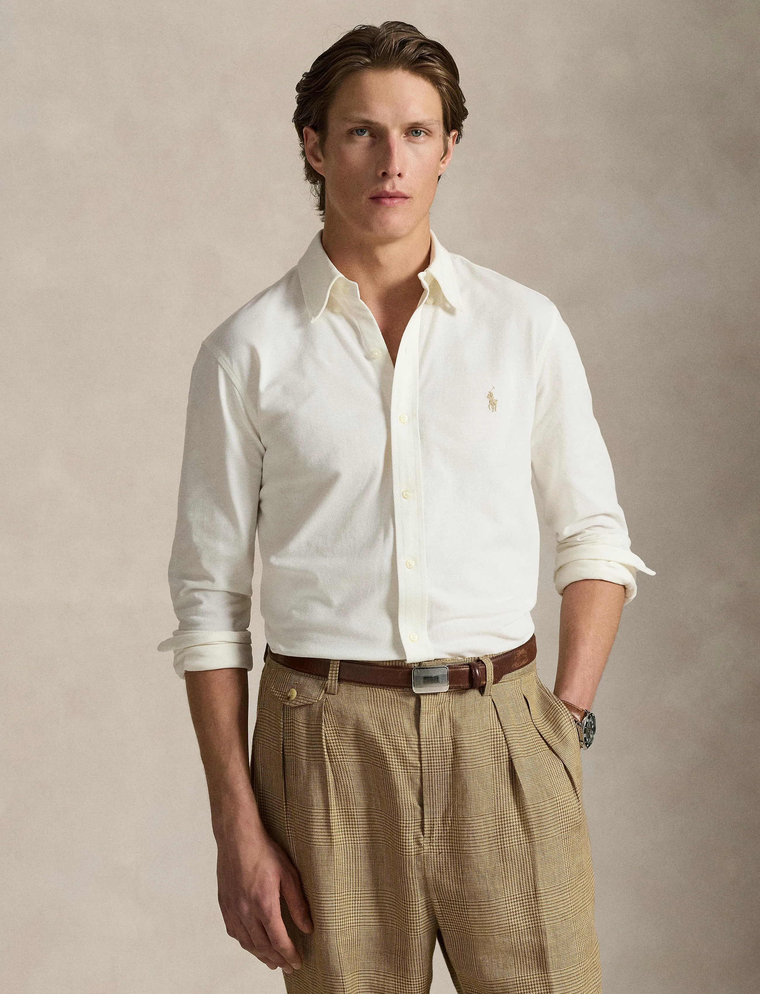 Polo Ralph Lauren - Featherweight Mesh Shirt - pale cream/c8640 - 3