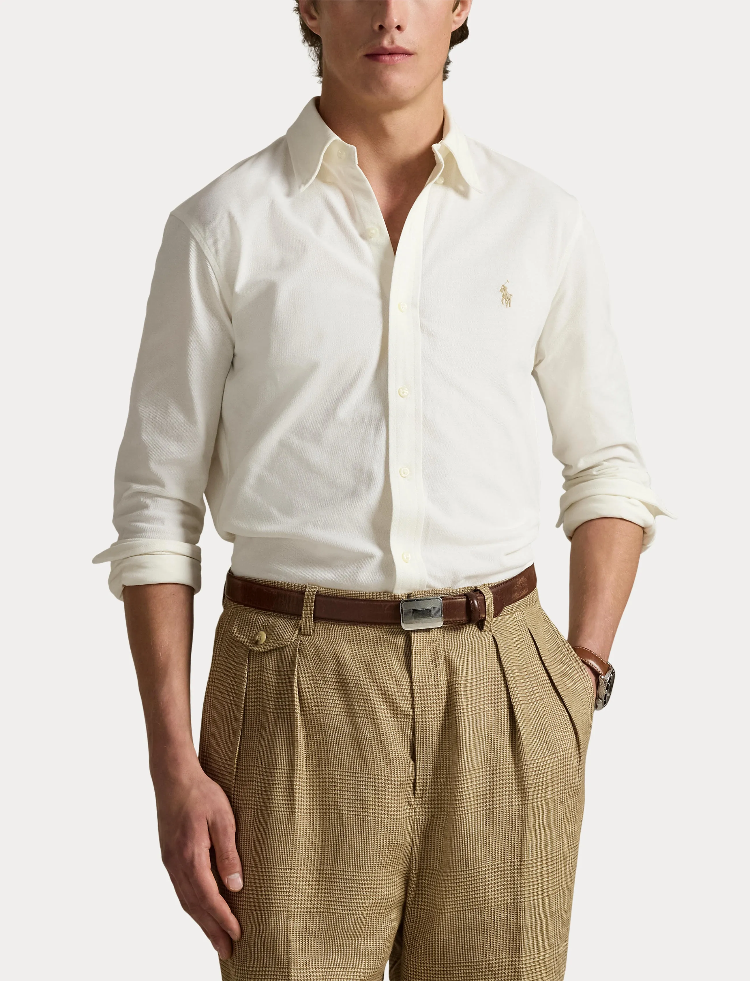 Polo Ralph Lauren - Featherweight Mesh Shirt - pale cream/c8640 - 5