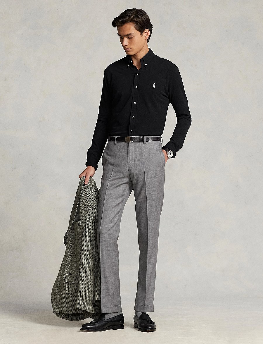 Polo Ralph Lauren - FEATHERWEIGHT MESH-LSL-KNT - oxford skjorter - polo black/c1730 - 0