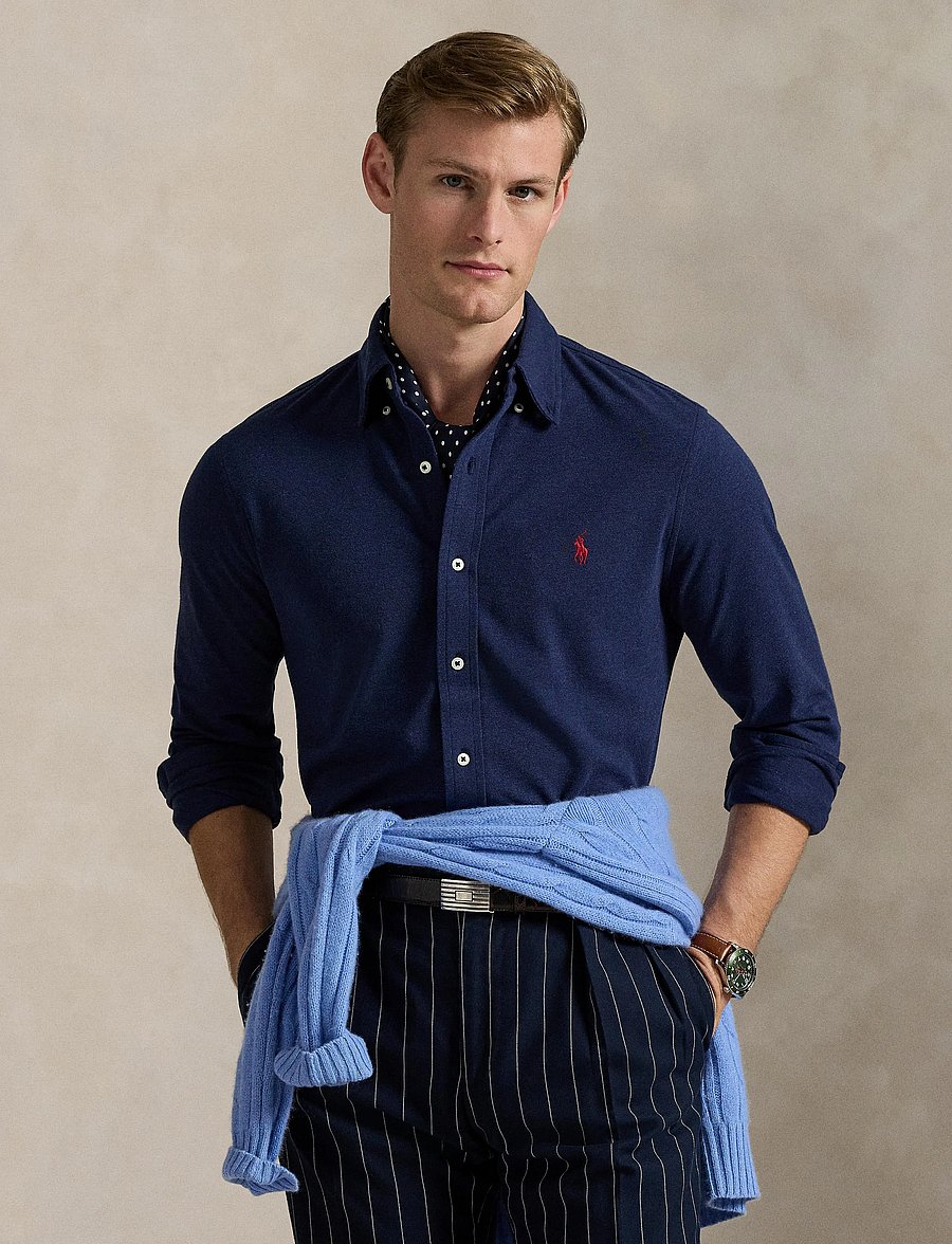 Polo Ralph Lauren - Featherweight Mesh Shirt - oxford-skjortor - spring navy heath - 3