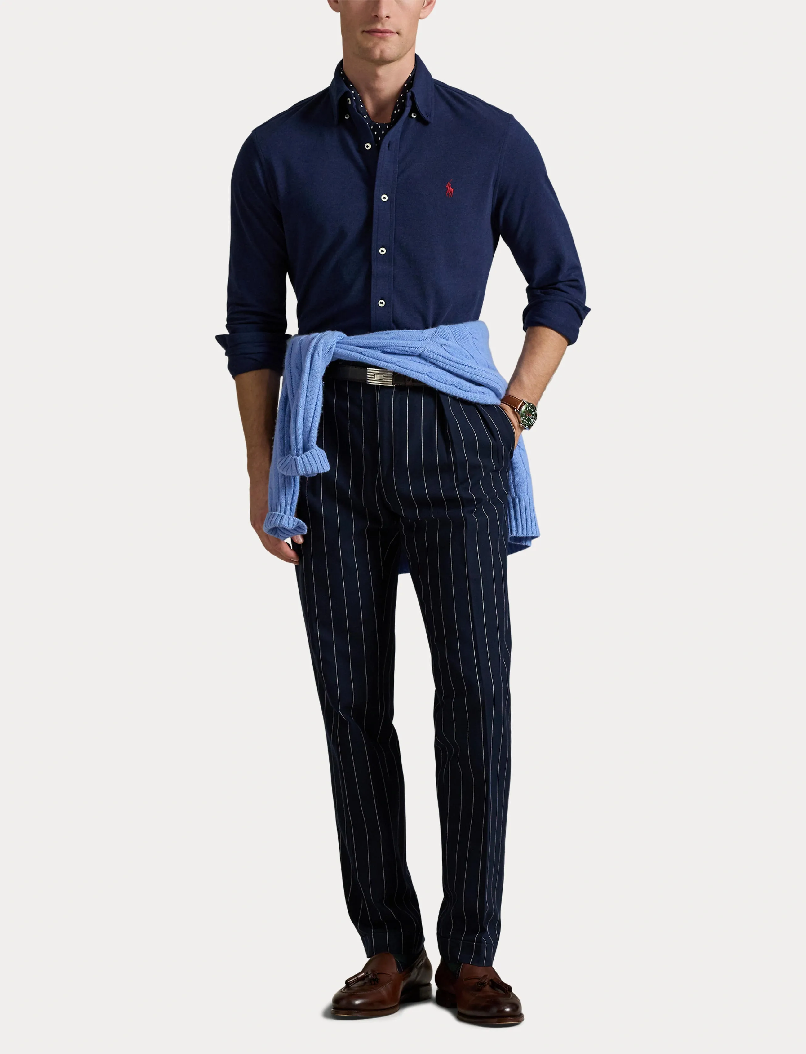 Polo Ralph Lauren - Featherweight Mesh Shirt - oxford-skjortor - spring navy heath - 4