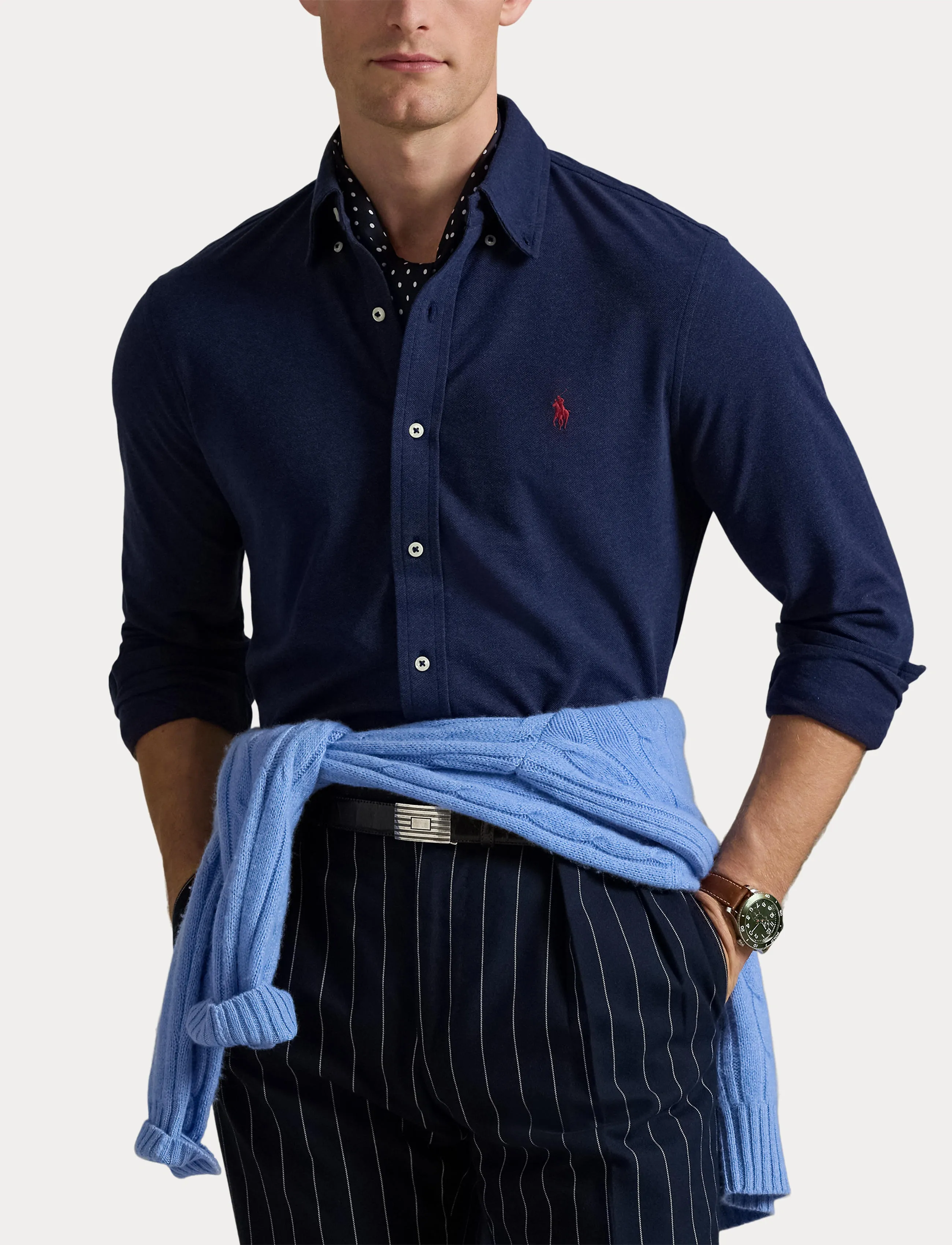 Polo Ralph Lauren - Featherweight Mesh Shirt - oxford-skjortor - spring navy heath - 5