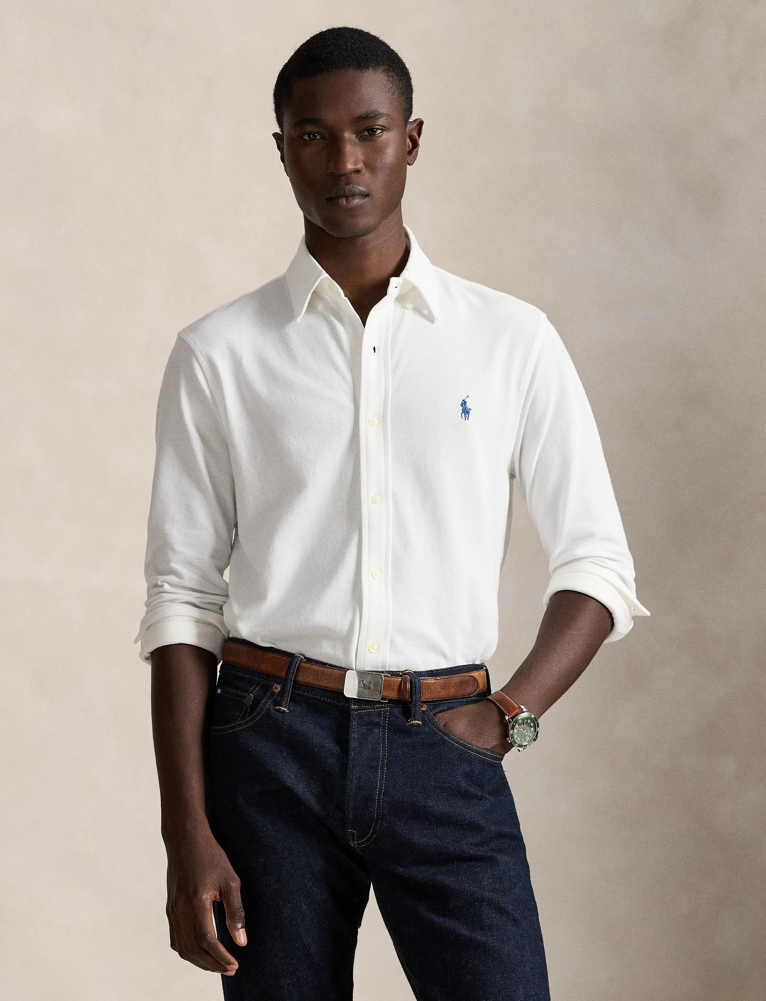 Polo Ralph Lauren Featherweight Mesh Shirt - Casual shirts - WHITE / white