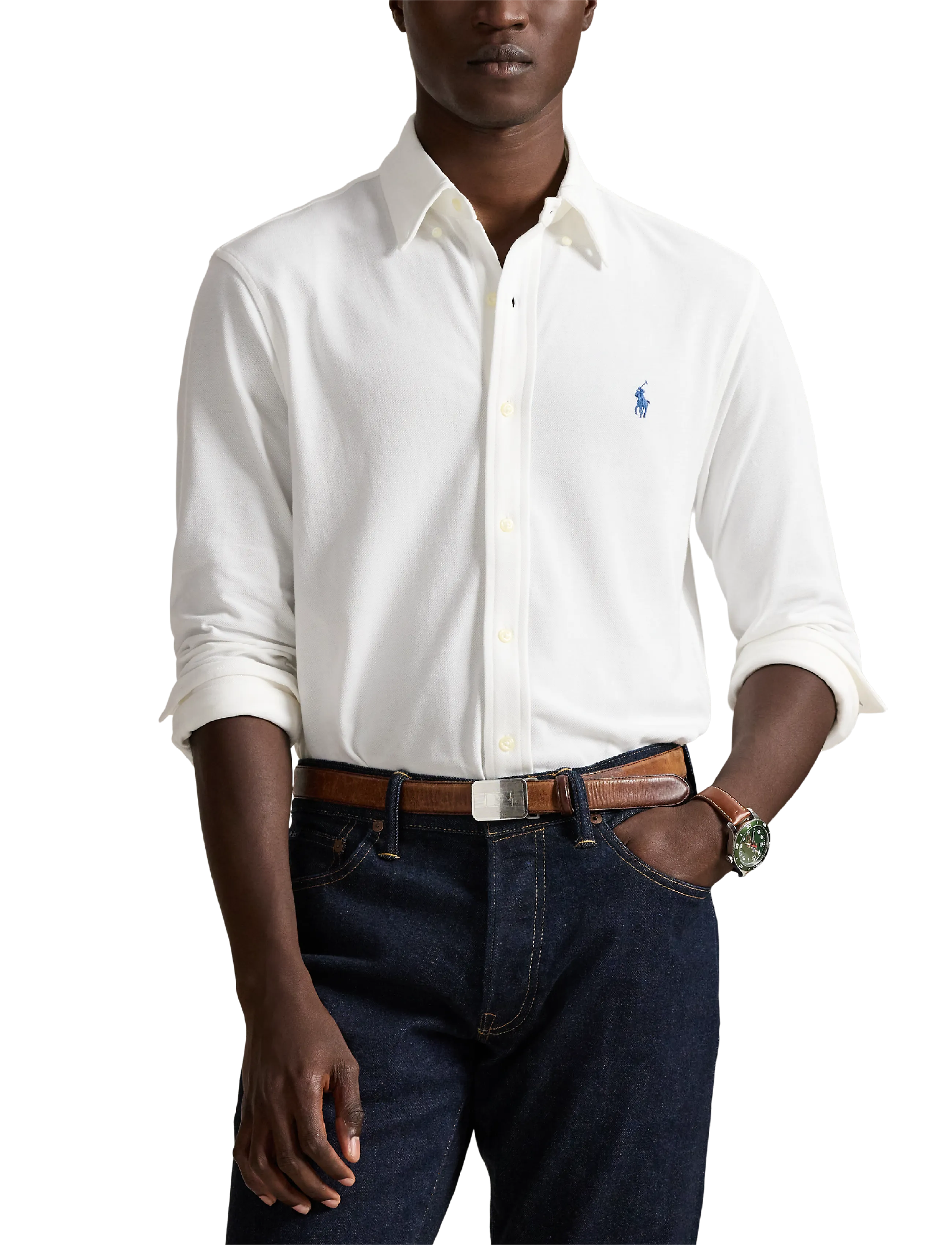 Polo Ralph Lauren Featherweight Mesh-Lsl-Knt skjortor & blusar herr – bild 7