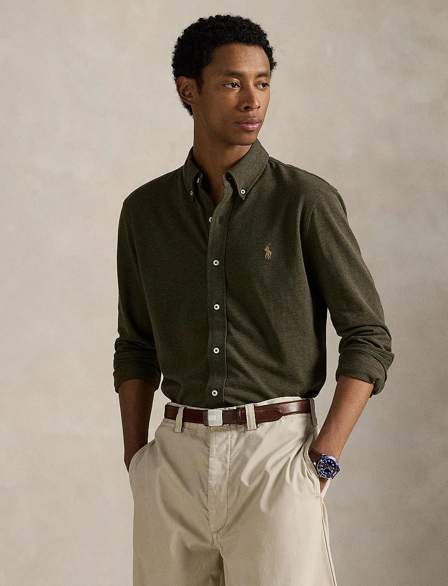 Polo Ralph Lauren - Featherweight Mesh Shirt - wilson olive heat - 3