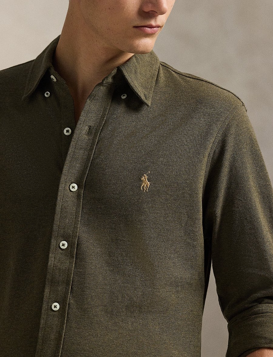 Polo Ralph Lauren - Featherweight Mesh Shirt - wilson olive heat - 5