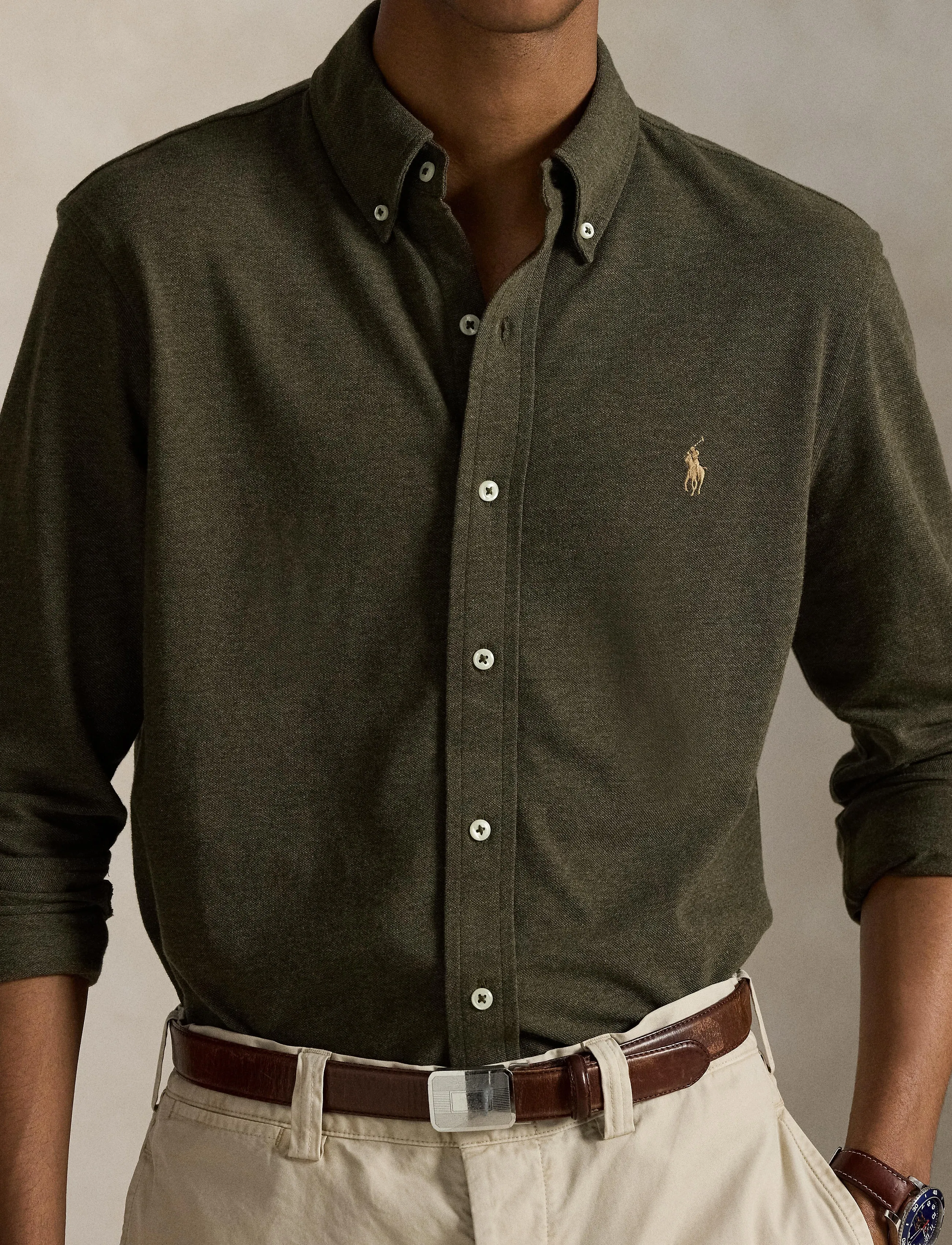 Polo Ralph Lauren Featherweight Mesh-Lsl-Knt skjortor & blusar herr – bild 8