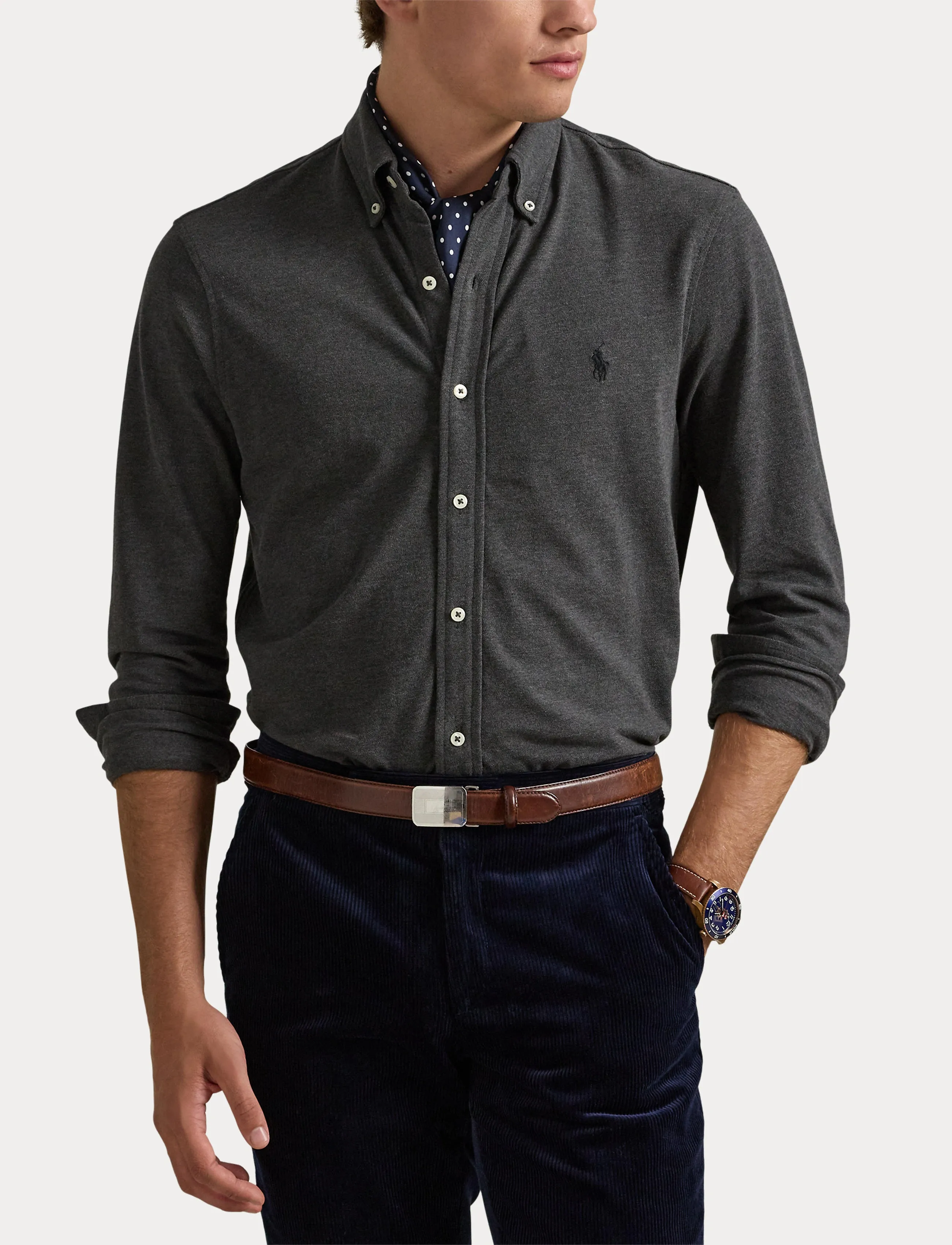 Polo Ralph Lauren - Featherweight Mesh Shirt - oxford-skjortor - windsor heather/c - 5