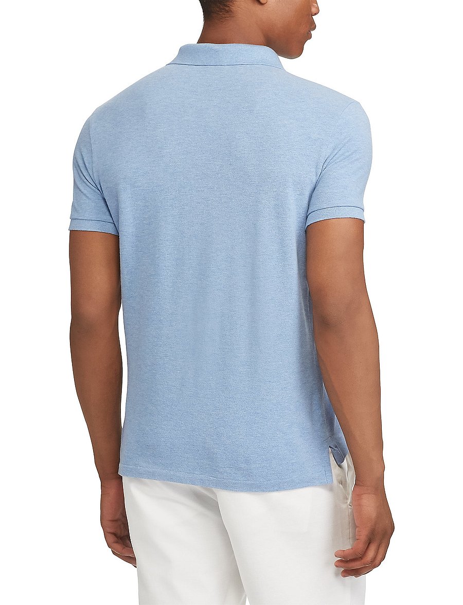 Polo Ralph Lauren - The Iconic Custom Slim Fit Mesh Polo - short-sleeved polos - isle htr - 3