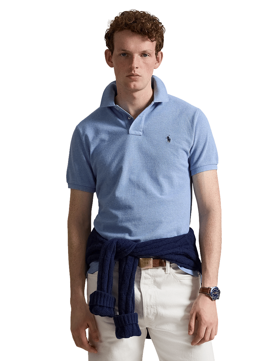 Polo Ralph Lauren - The Iconic Custom Slim Fit Mesh Polo - short-sleeved polos - isle htr - 4