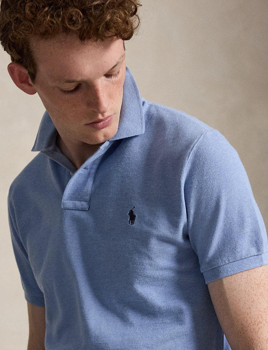 Polo Ralph Lauren - The Iconic Custom Slim Fit Mesh Polo - lühikeste varrukatega polod - isle htr - 3