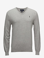 Slim Fit Cotton V-Neck Sweater - ANDOVER HEATHER