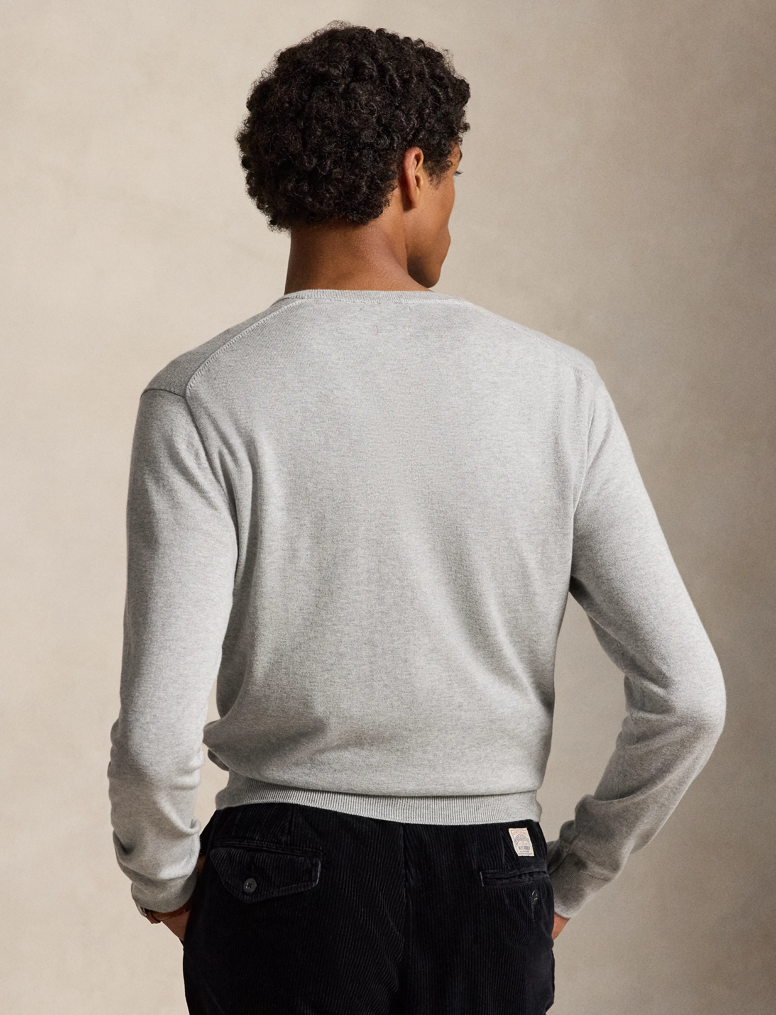 Polo Ralph Lauren - Slim Fit Cotton V-Neck Sweater - v-hals - andover heather - 3