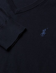 Polo Ralph Lauren - Slim Fit Cotton V-Neck Sweater - knitted v-necks - hunter navy - 2