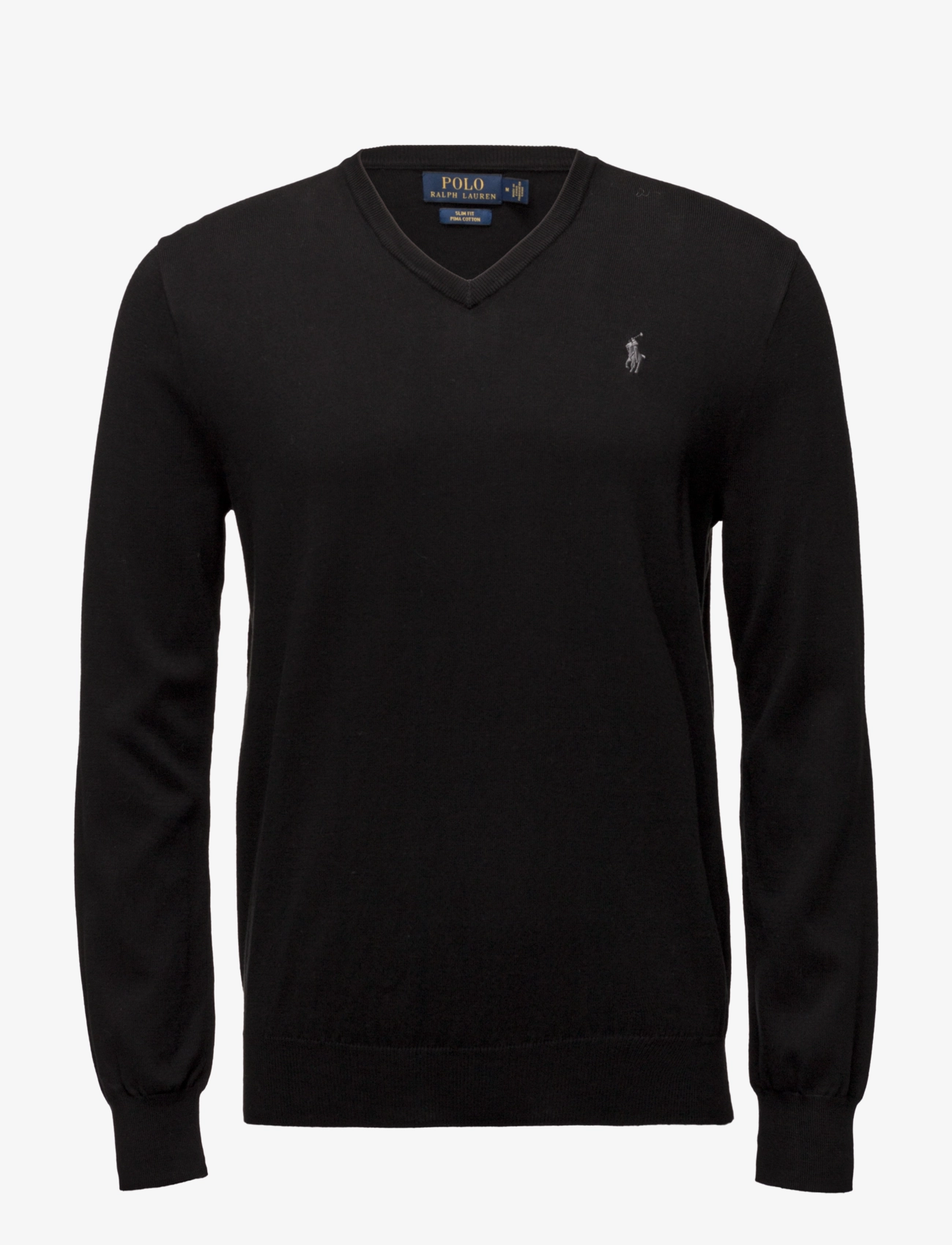 Polo Ralph Lauren Slim Fit Cotton V-Neck Sweater - Strickmode - POLO BLACK / black