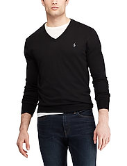 Polo Ralph Lauren - Slim Fit Cotton V-Neck Sweater - v-aukkoiset - polo black - 0