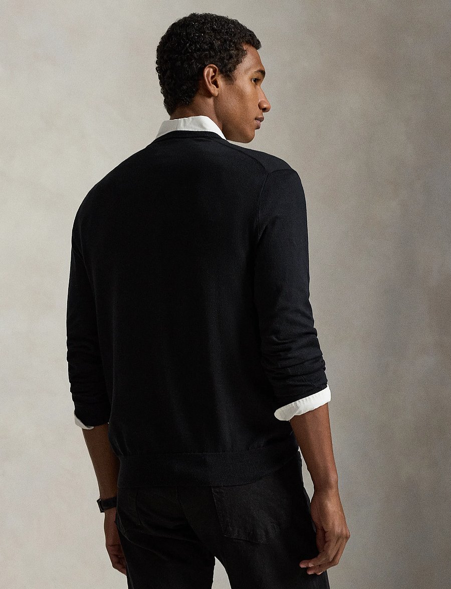 Polo Ralph Lauren - Slim Fit Cotton V-Neck Sweater - v-hals - polo black - 5
