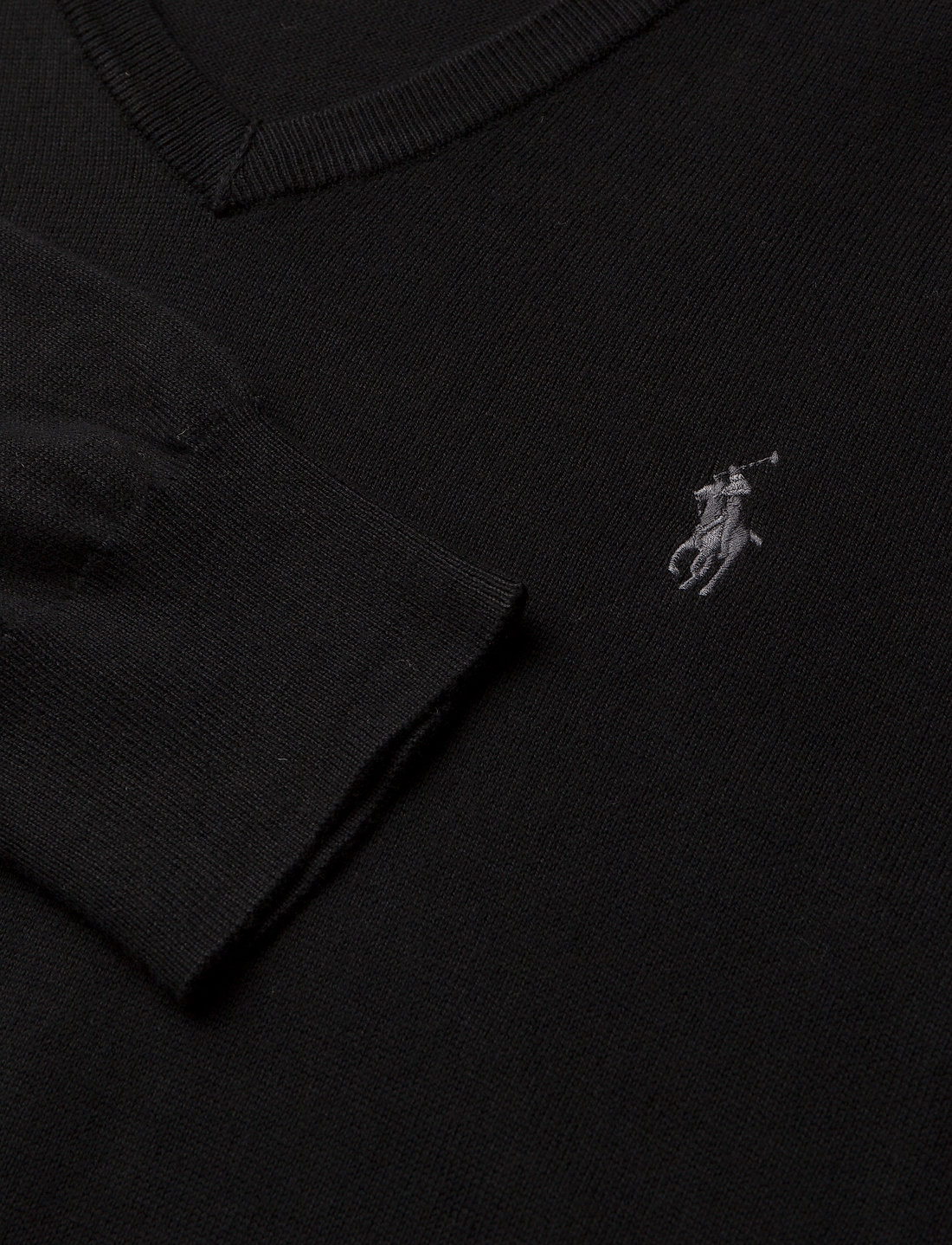 Polo Ralph Lauren - Slim Fit Cotton V-Neck Sweater - v-kaelusega kudumid - polo black - 5