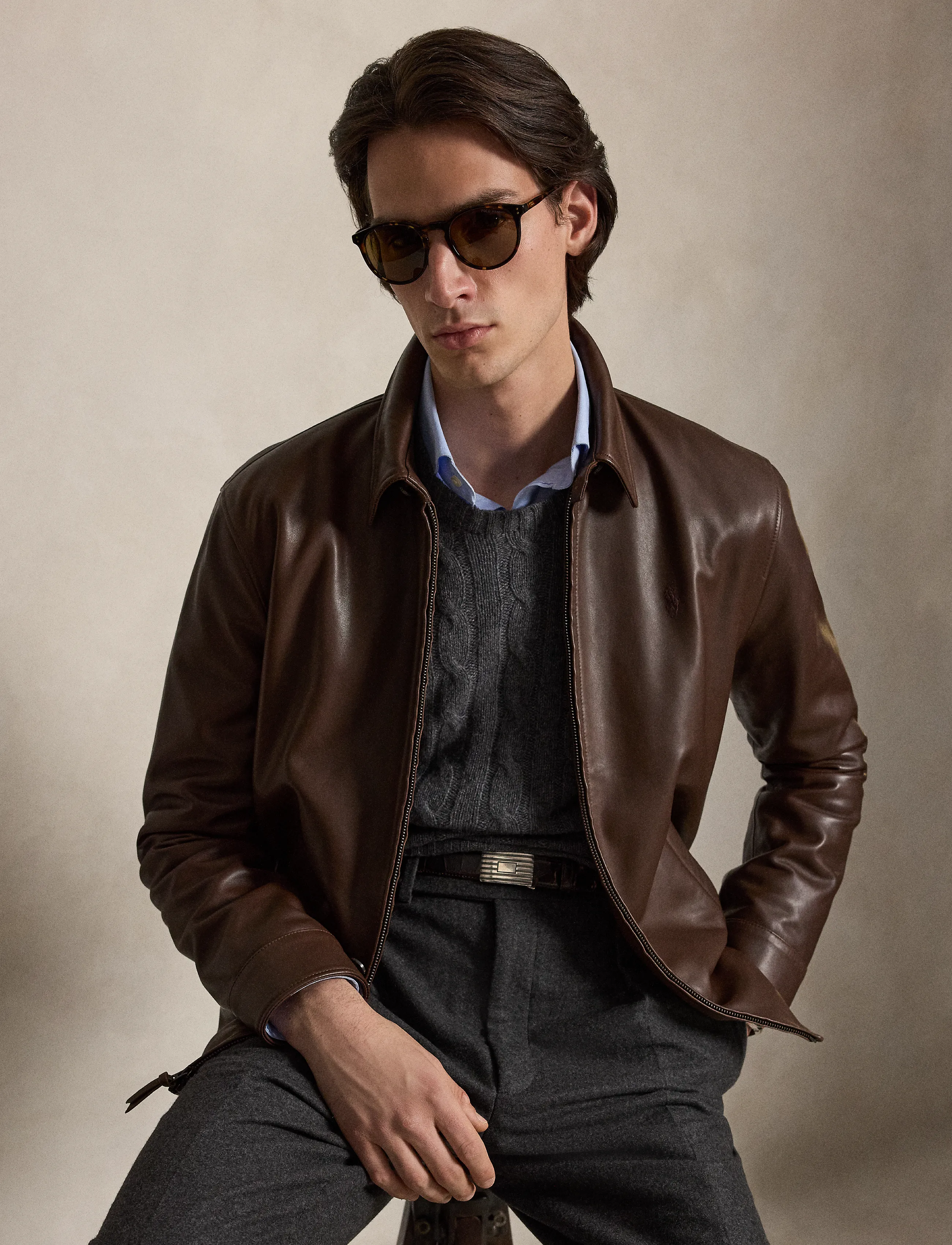 Polo Ralph Lauren The Bayville Leather Jacket - Riided - BISON BROWN / brown