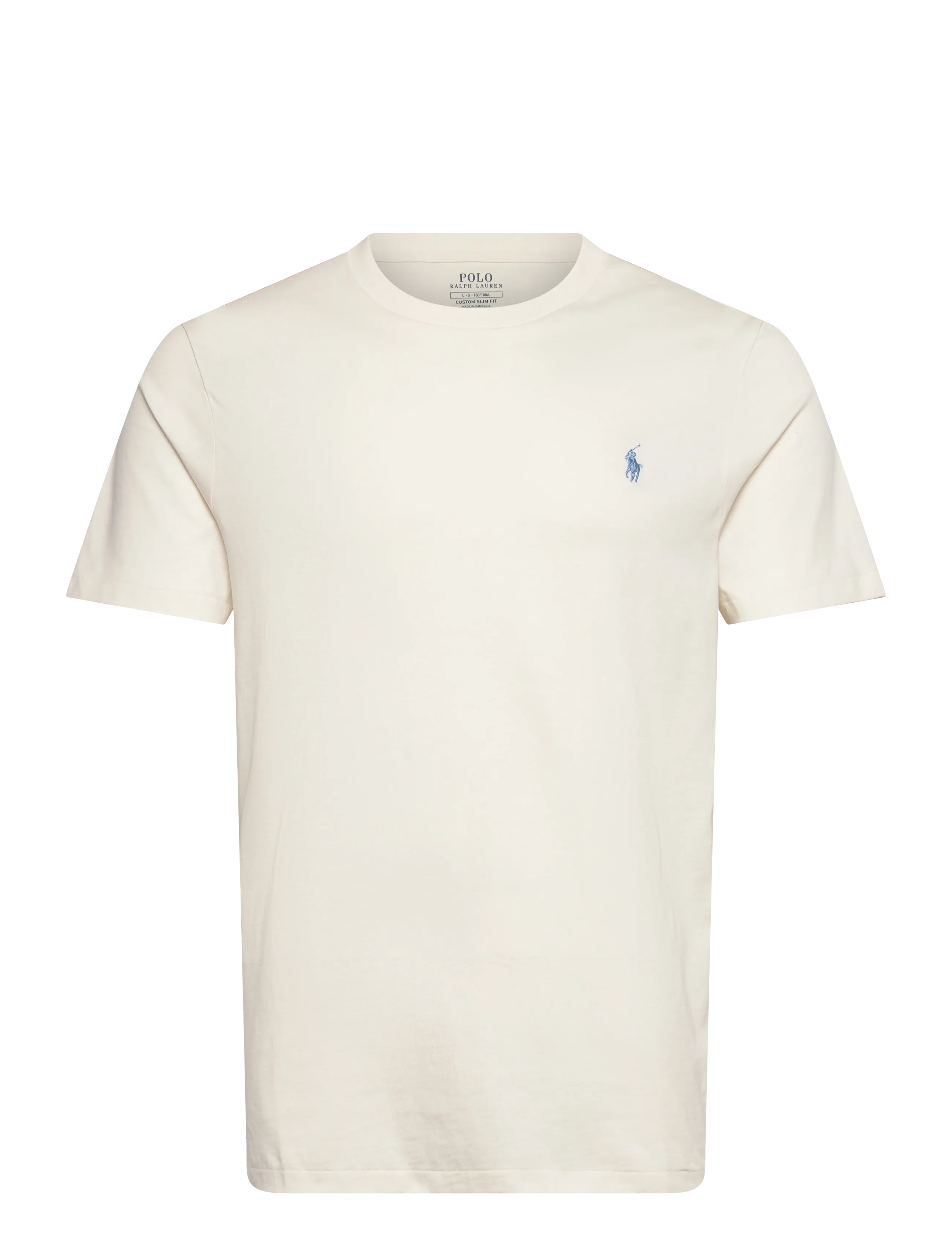 Polo Ralph Lauren Custom Slim Fit Jersey Crewneck T-Shirt - Kurzärmelig - ANTIQUE CREAM/C71 / cream