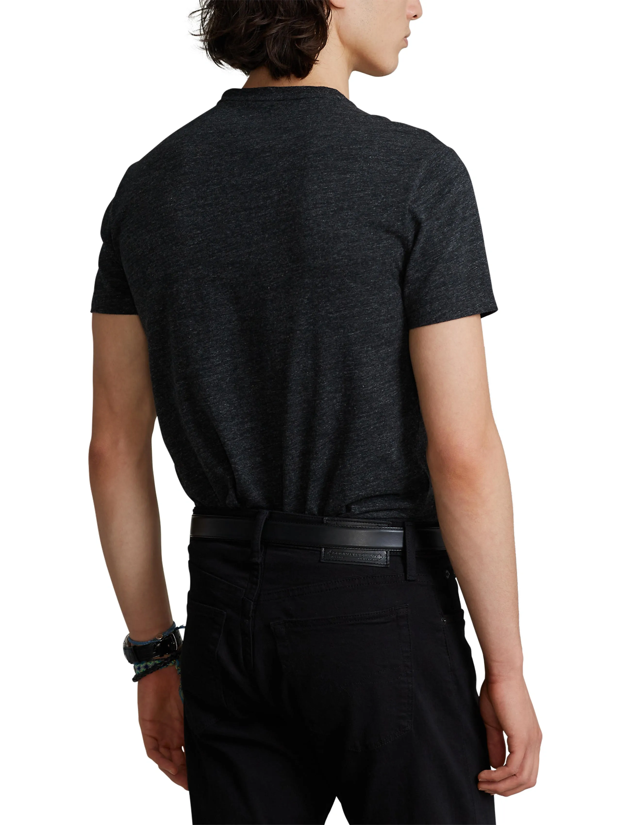 Polo Ralph Lauren - Custom Slim Fit Jersey Crewneck T-Shirt - short-sleeved t-shirts - black marl heathe - 5