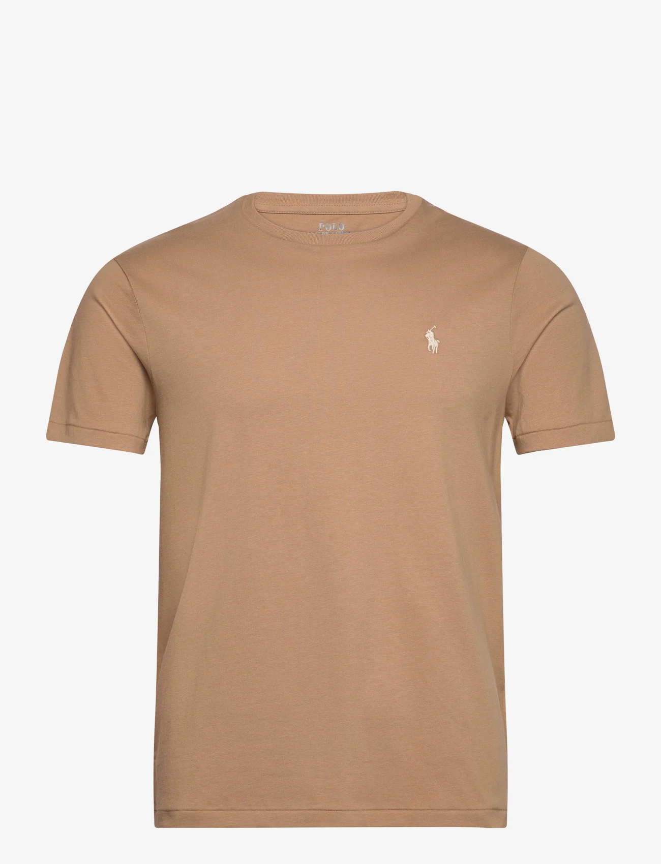 Polo Ralph Lauren - Custom Slim Fit Jersey Crewneck T-Shirt - laisvalaikio marškinėliai - cafe tan/c8176 - 0