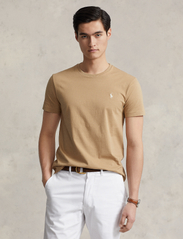 Polo Ralph Lauren - Custom Slim Fit Jersey Crewneck T-Shirt - laisvalaikio marškinėliai - cafe tan/c8176 - 1