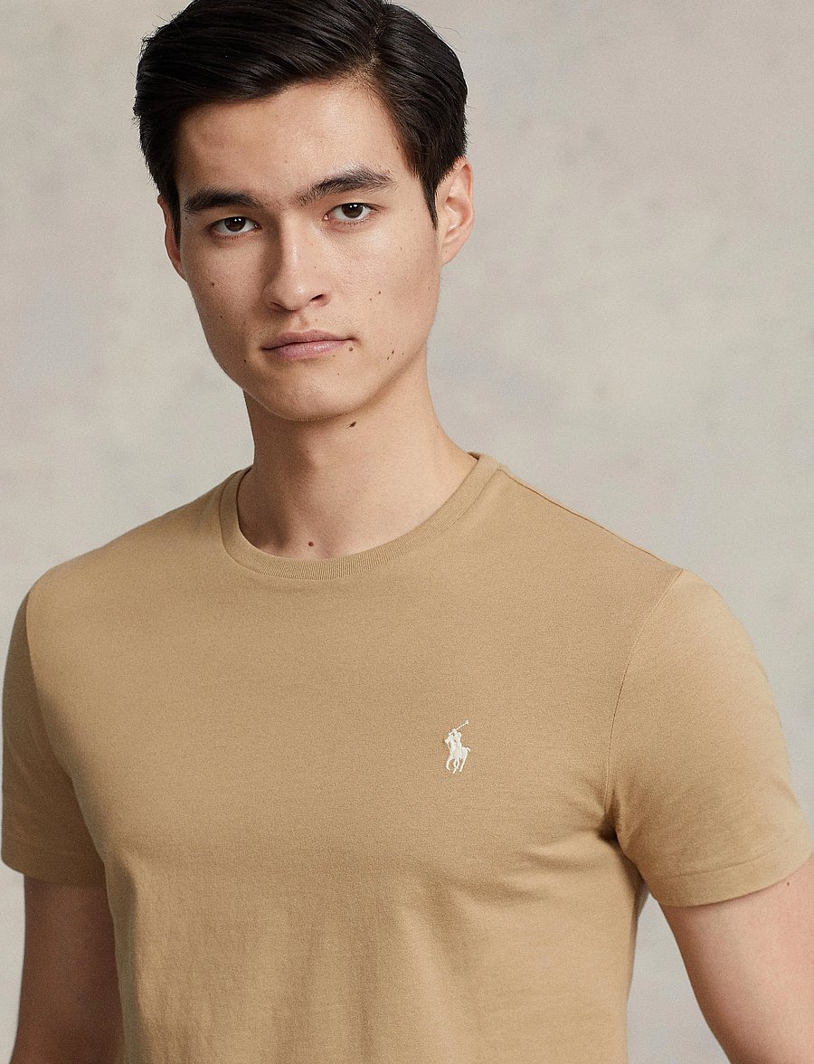 Polo Ralph Lauren - Custom Slim Fit Jersey Crewneck T-Shirt - kurzärmelig - cafe tan/c8176 - 3