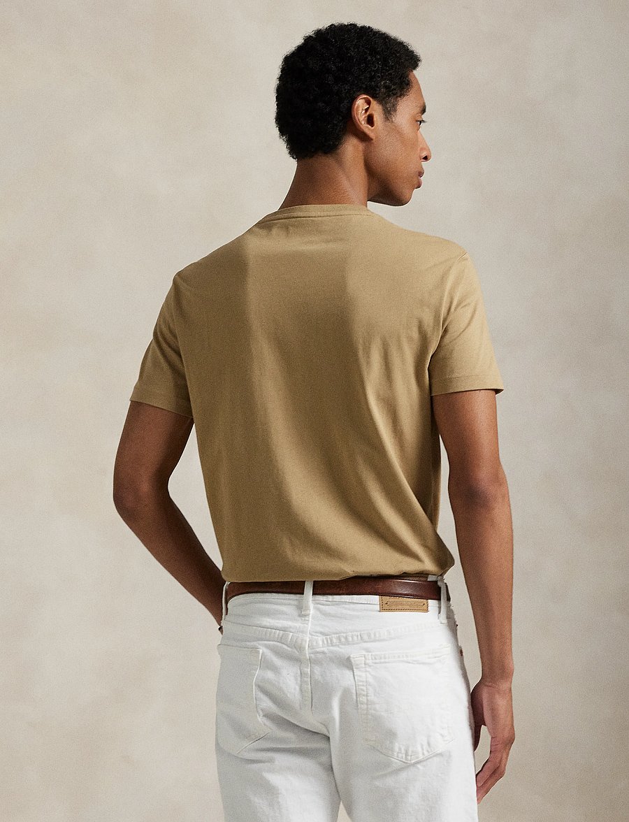 Polo Ralph Lauren - Custom Slim Fit Jersey Crewneck T-Shirt - kurzärmelig - cafe tan/c8176 - 4