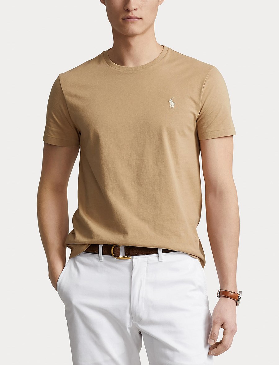 Polo Ralph Lauren - Custom Slim Fit Jersey Crewneck T-Shirt - kurzärmelig - cafe tan/c8176 - 5