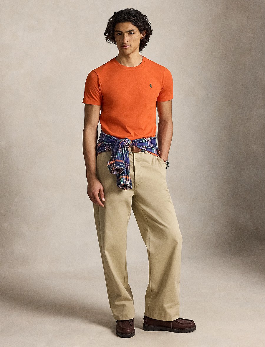 Polo Ralph Lauren - Custom Slim Fit Jersey Crewneck T-Shirt - kurzärmelig - college orange/c5 - 4
