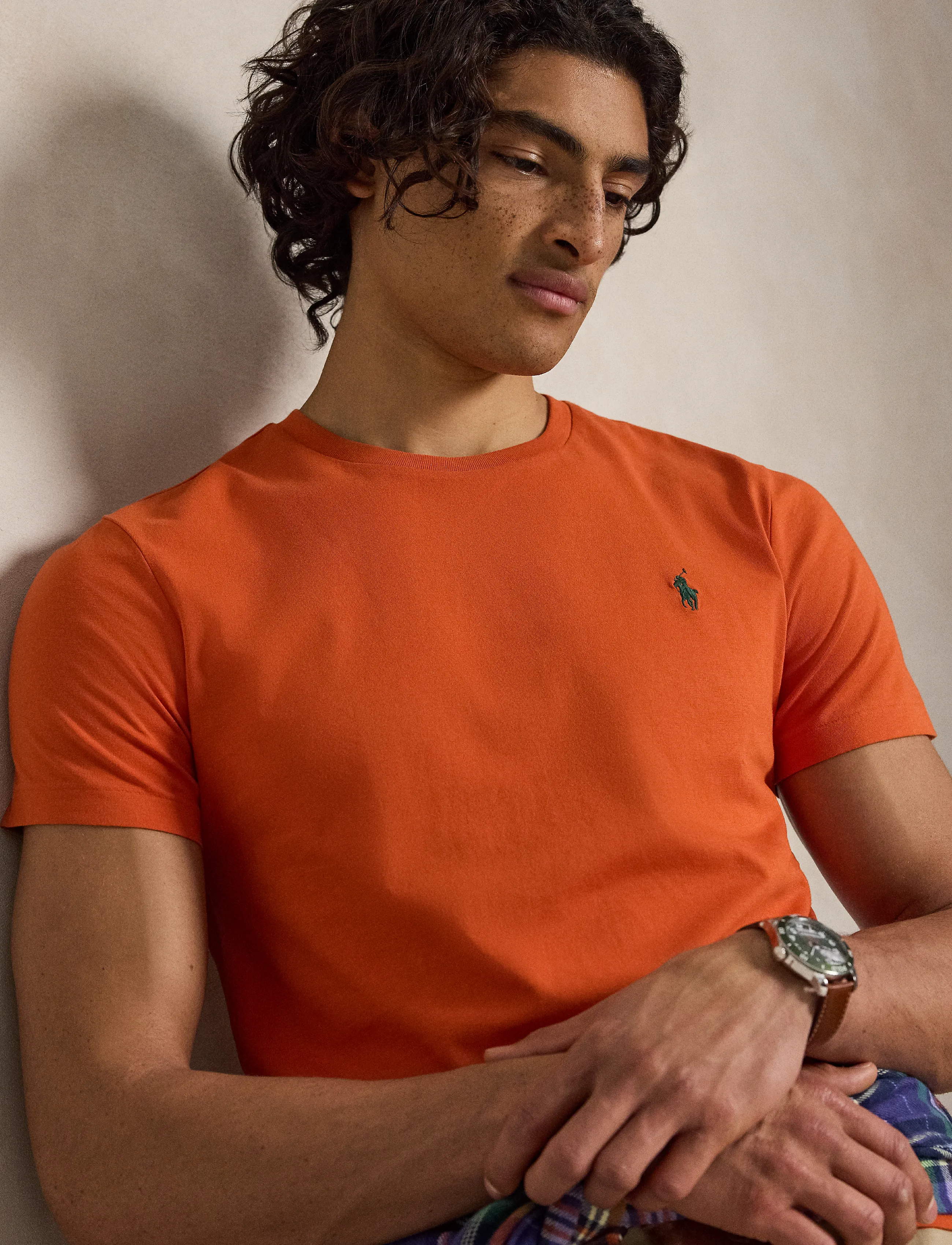 Polo Ralph Lauren - Custom Slim Fit Jersey Crewneck T-Shirt - kurzärmelig - college orange/c5 - 5