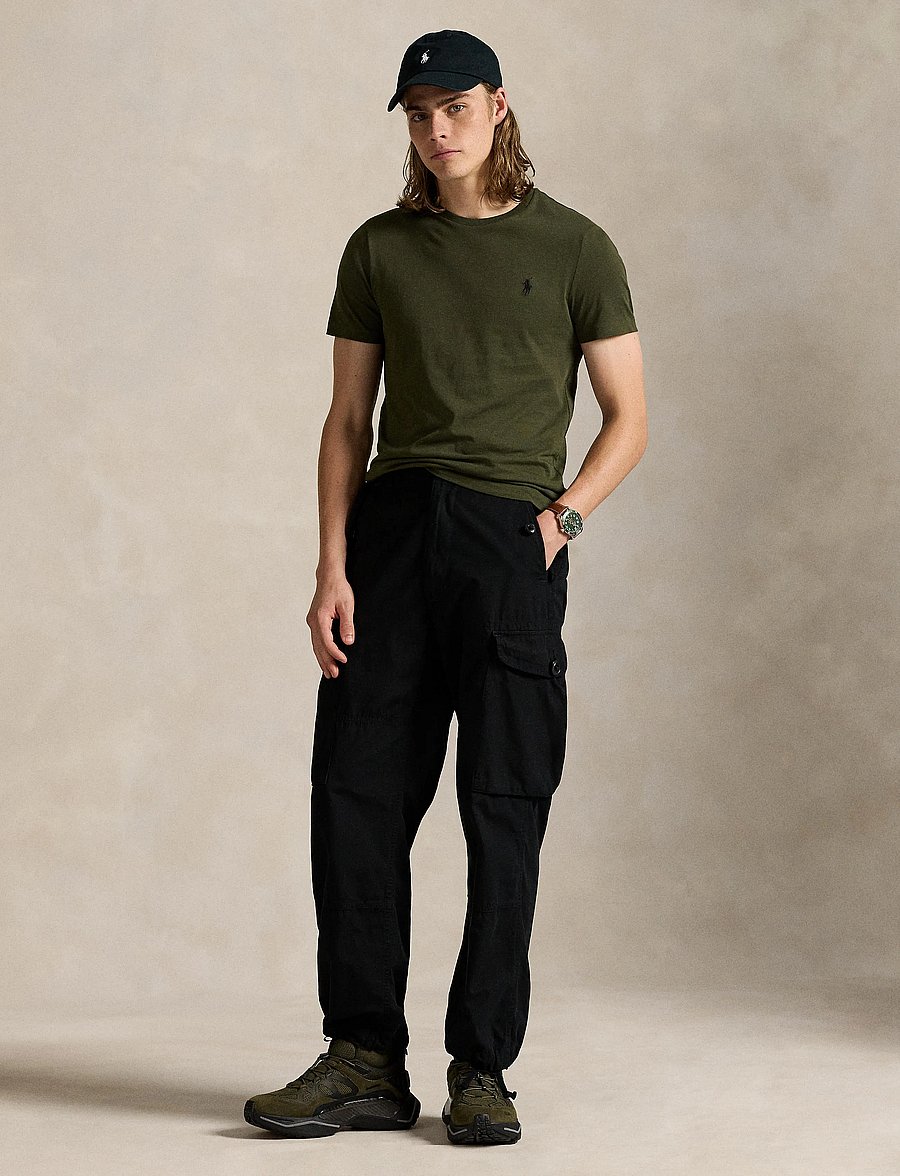 Polo Ralph Lauren - Custom Slim Fit Jersey Crewneck T-Shirt - lühikeste varrukatega t-särgid - company olive/c97 - 0