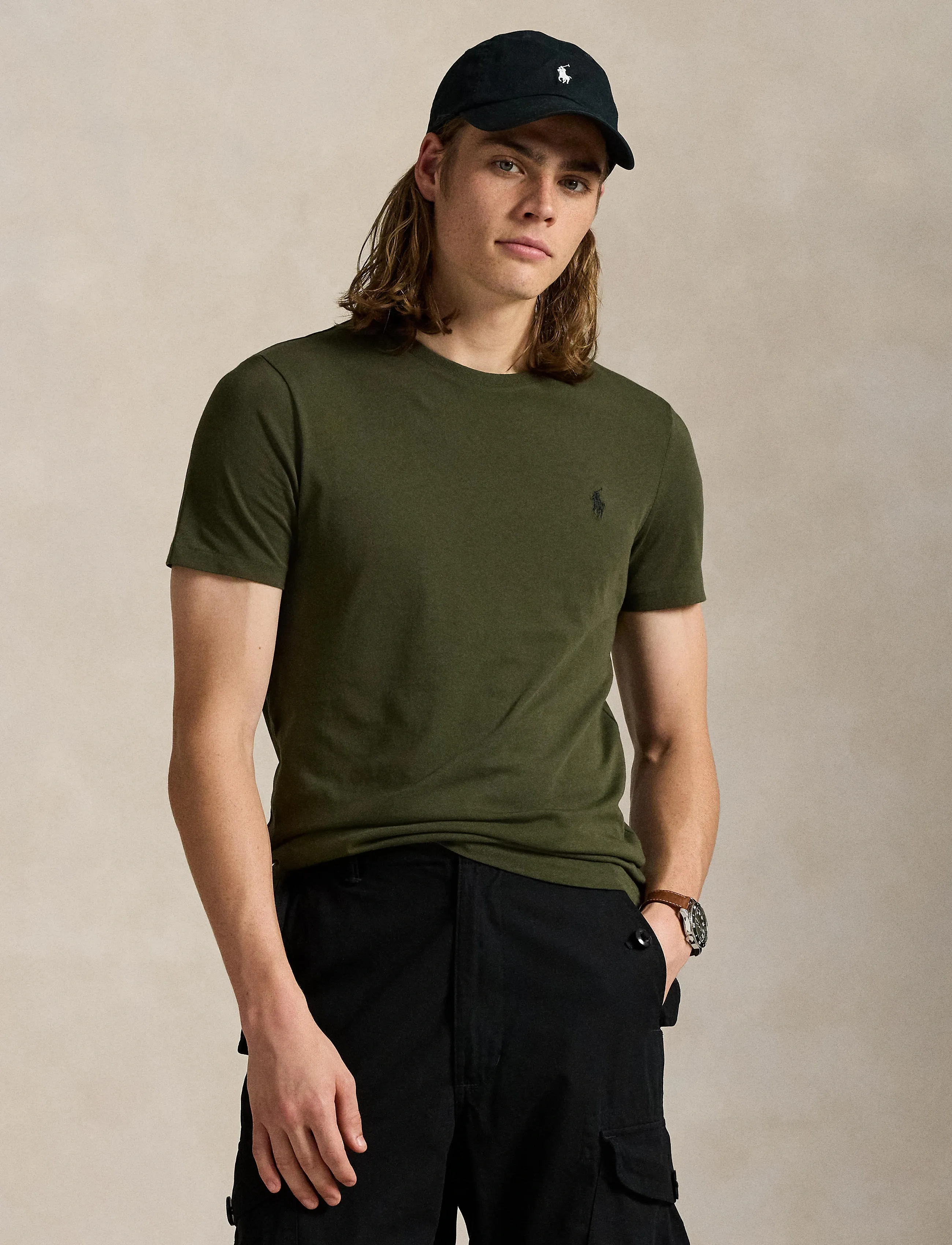 Polo Ralph Lauren - Custom Slim Fit Jersey Crewneck T-Shirt - kortærmede t-shirts - company olive/c97 - 3