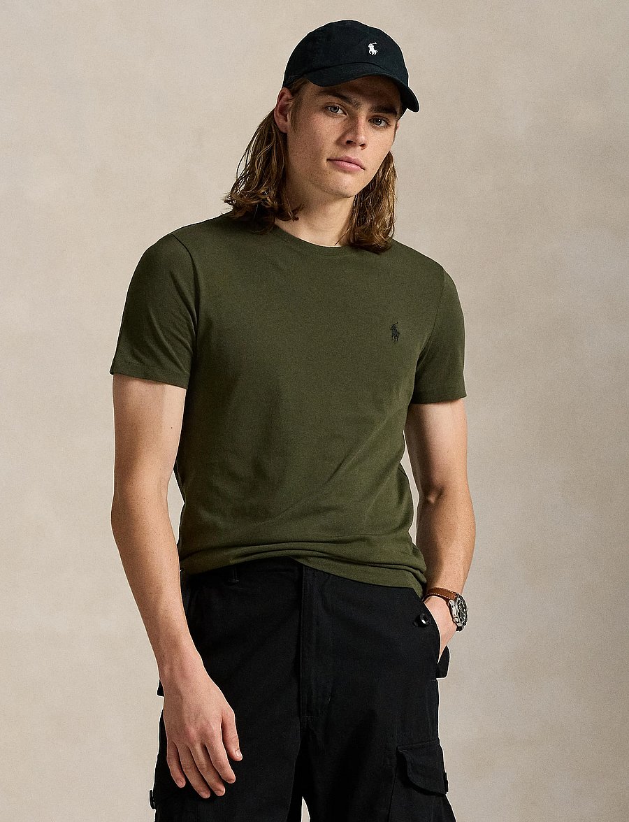Polo Ralph Lauren - Custom Slim Fit Jersey Crewneck T-Shirt - lühikeste varrukatega t-särgid - company olive/c97 - 3