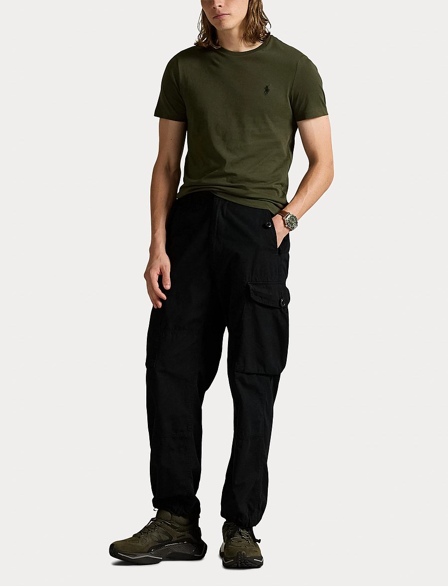 Polo Ralph Lauren - Custom Slim Fit Jersey Crewneck T-Shirt - lühikeste varrukatega t-särgid - company olive/c97 - 4