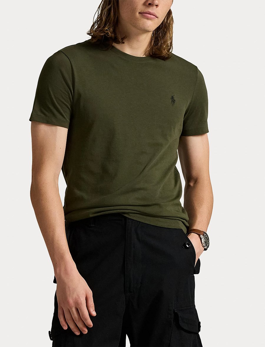 Polo Ralph Lauren - Custom Slim Fit Jersey Crewneck T-Shirt - lühikeste varrukatega t-särgid - company olive/c97 - 5