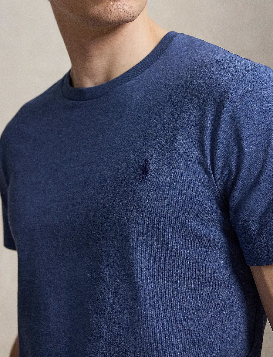 Polo Ralph Lauren - Custom Slim Fit Jersey Crewneck T-Shirt - kurzärmelig - derby blue heathe - 4