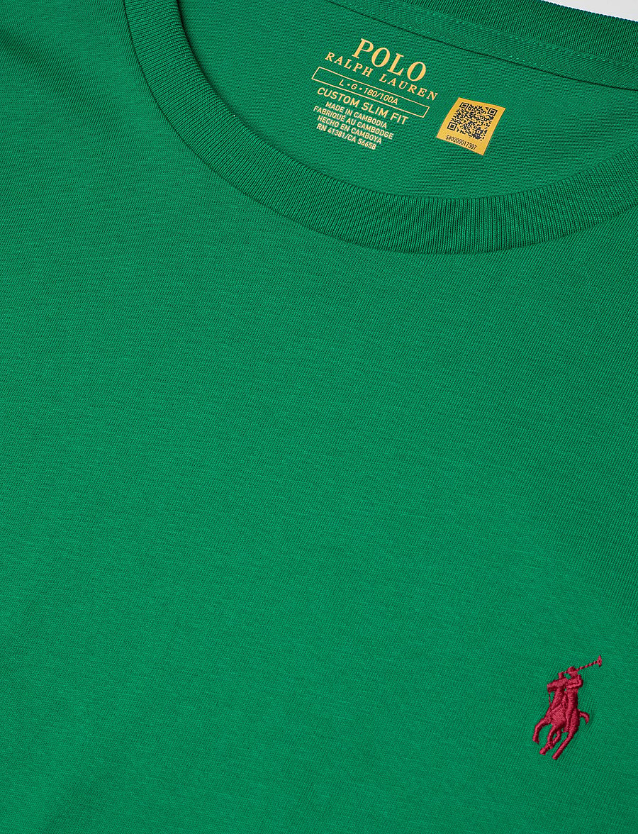 Polo Ralph Lauren - Custom Slim Fit Jersey Crewneck T-Shirt - kortærmede t-shirts - erin green/c3966 - 2