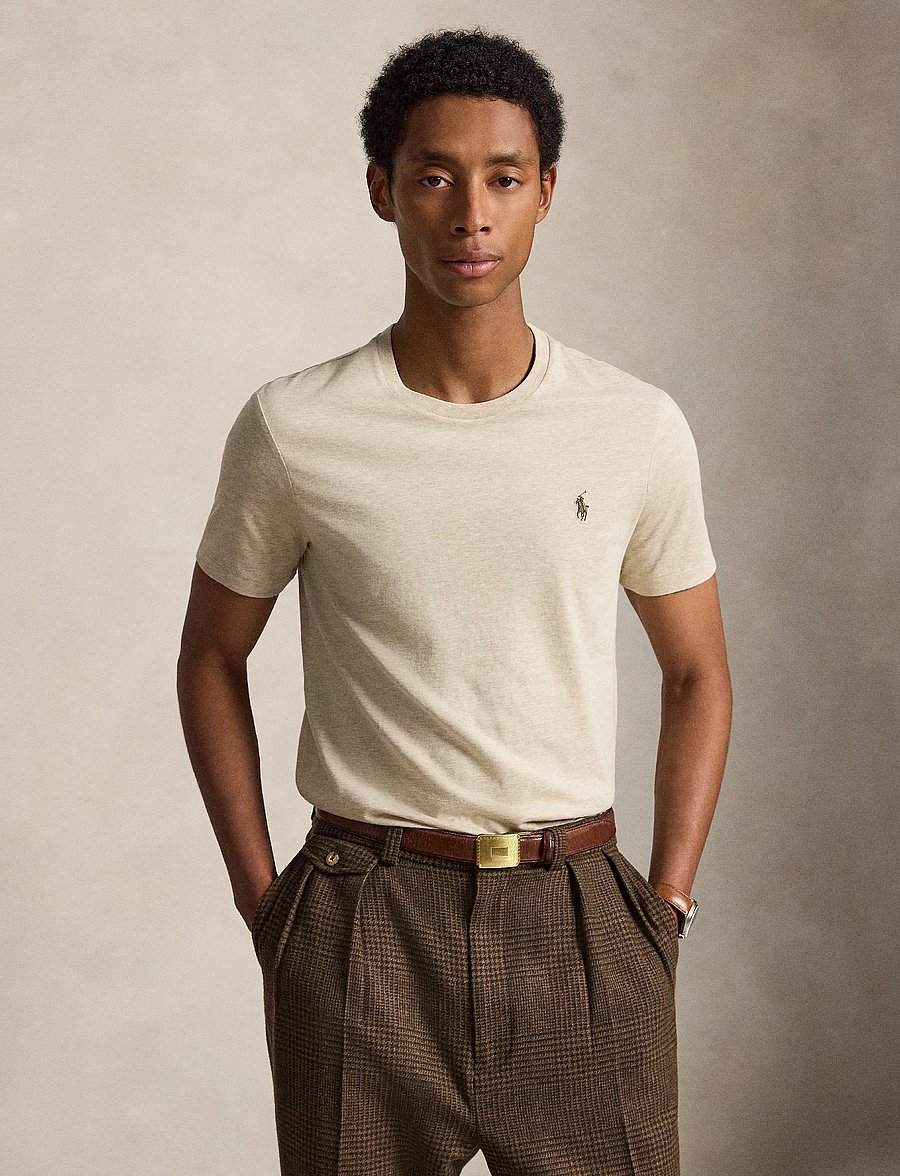 Polo Ralph Lauren - Custom Slim Fit Jersey Crewneck T-Shirt - lühikeste varrukatega t-särgid - expedition dune h - 0