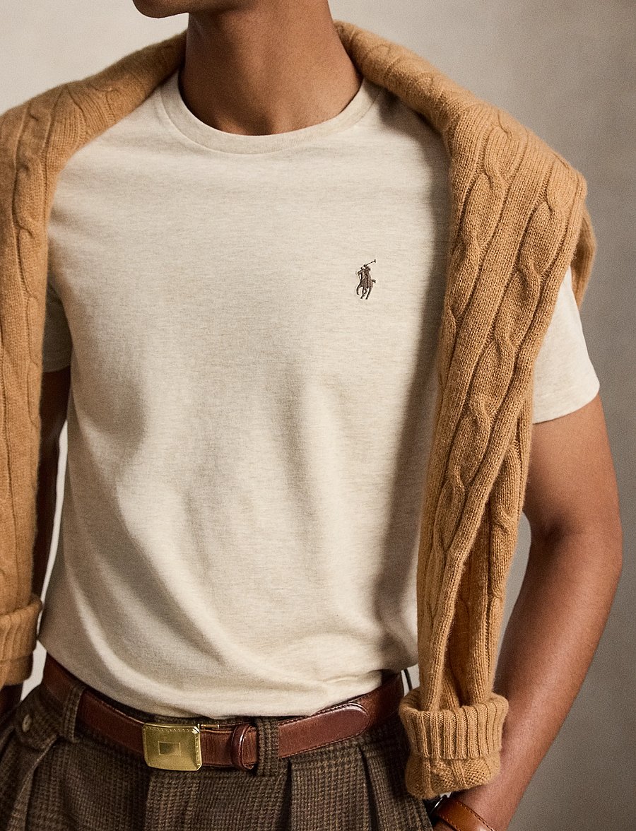 Polo Ralph Lauren - Custom Slim Fit Jersey Crewneck T-Shirt - lühikeste varrukatega t-särgid - expedition dune h - 4