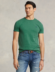 Polo Ralph Lauren - Custom Slim Fit Jersey Crewneck T-Shirt - laisvalaikio marškinėliai - green heather/c79 - 2