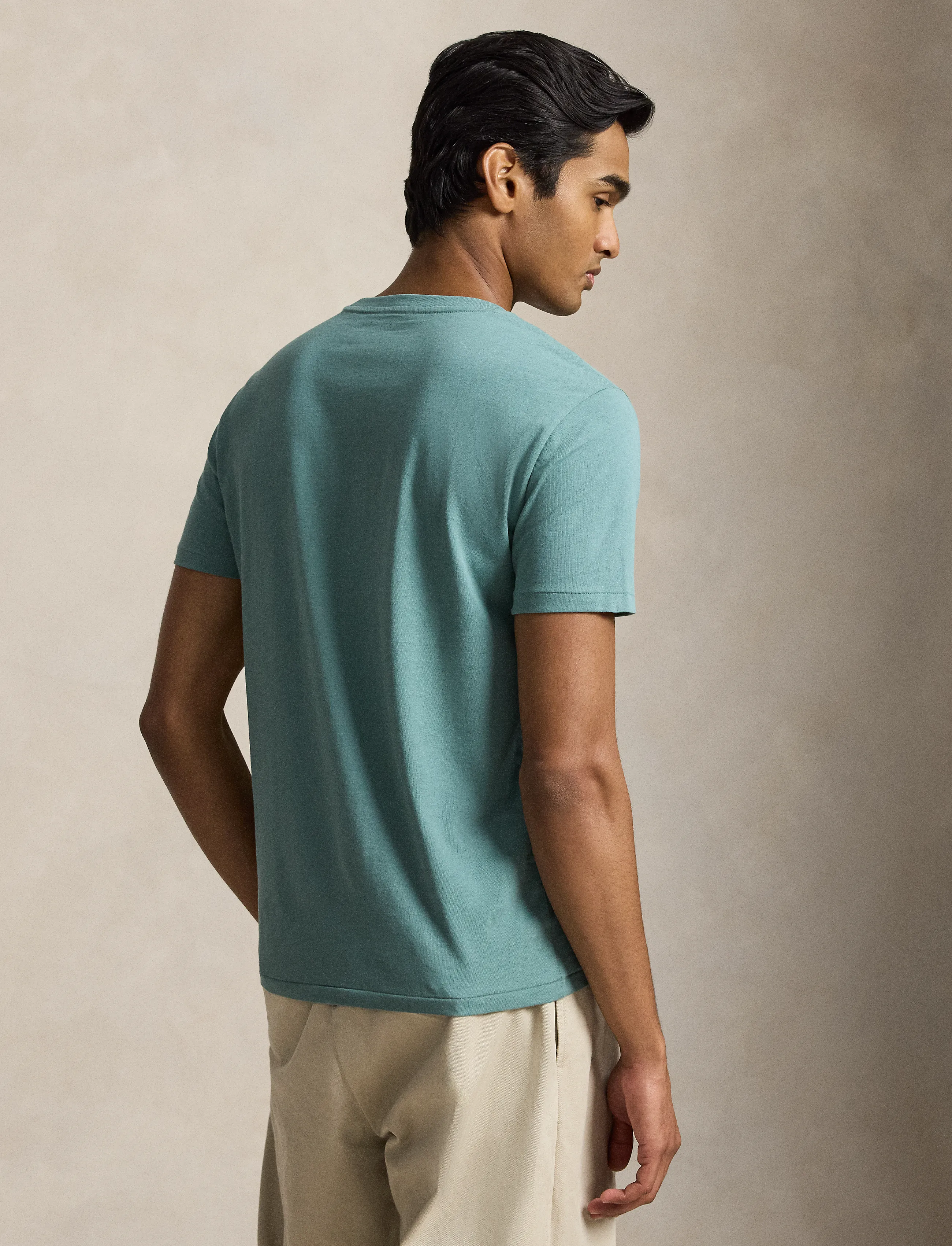 Polo Ralph Lauren - Custom Slim Fit Jersey Crewneck T-Shirt - kurzärmelig - greenscape/c6125 - 3
