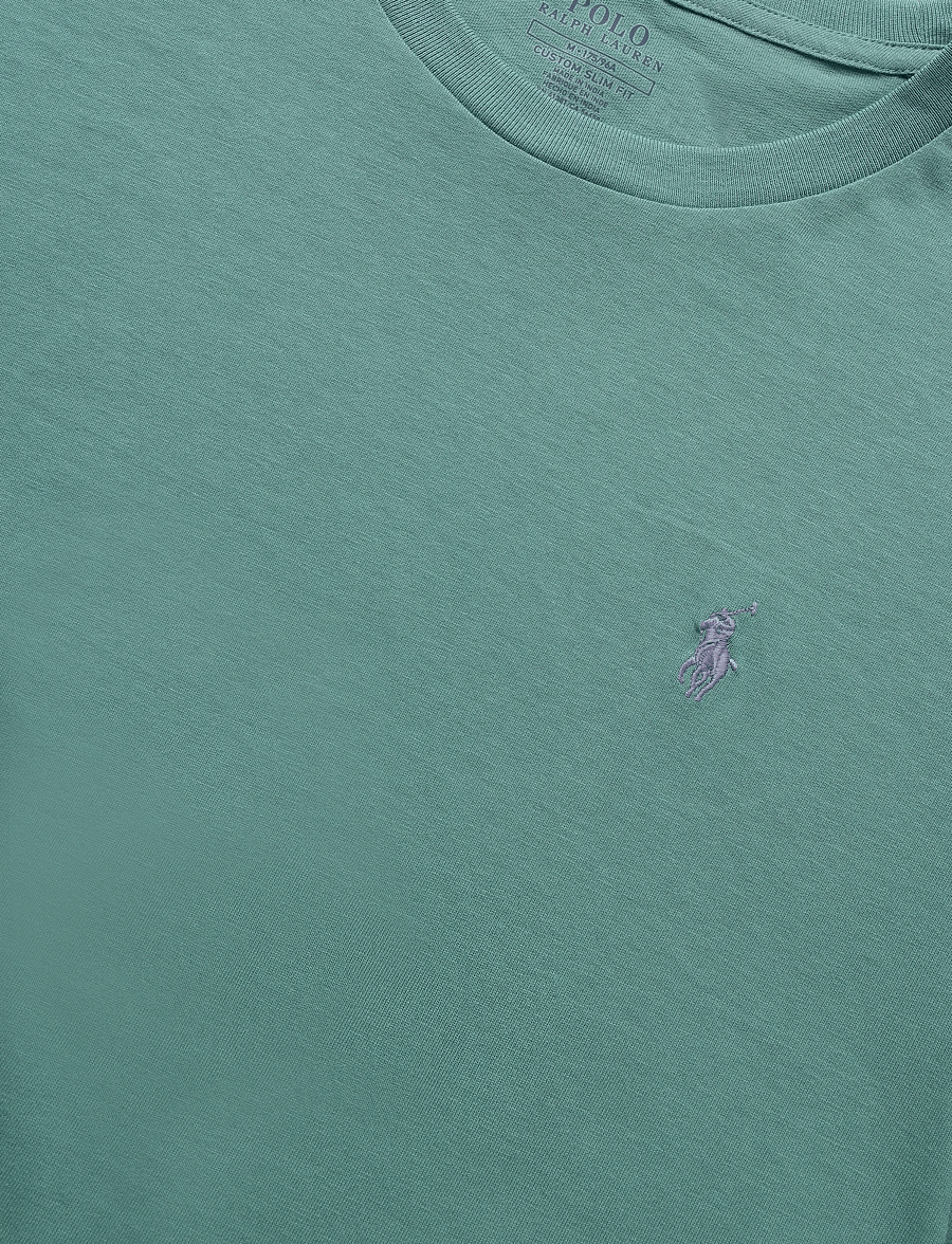 Polo Ralph Lauren - Custom Slim Fit Jersey Crewneck T-Shirt - kurzärmelig - greenscape/c6125 - 5