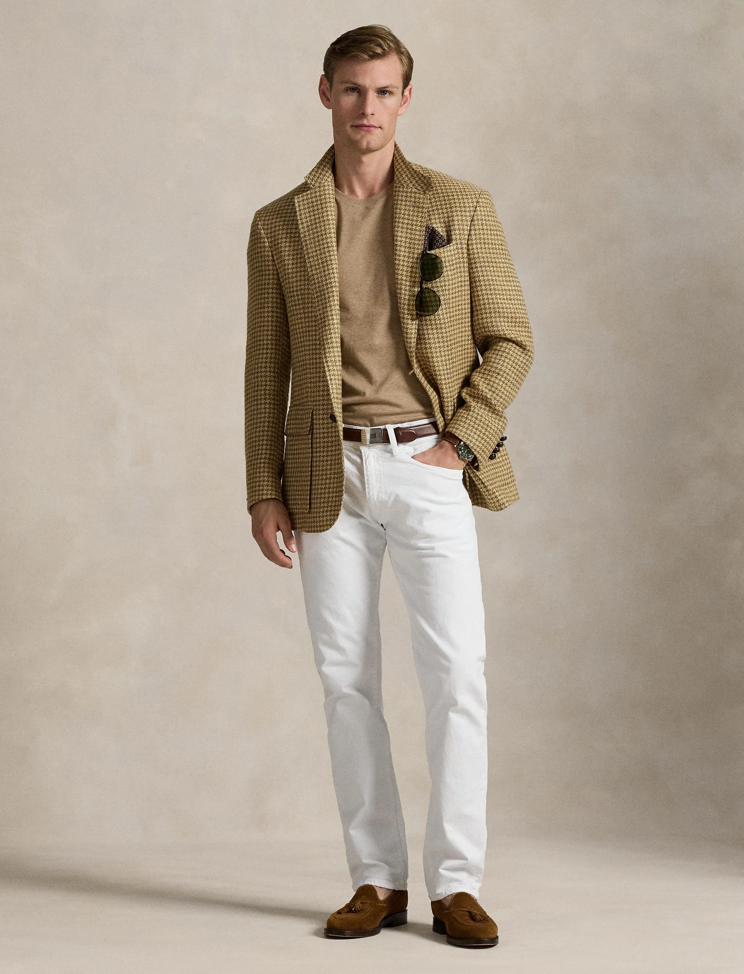 Polo Ralph Lauren 26/1 JERSEY-SSL-TSH - T-Shirts - GREY CLOUD HEATHE / beige